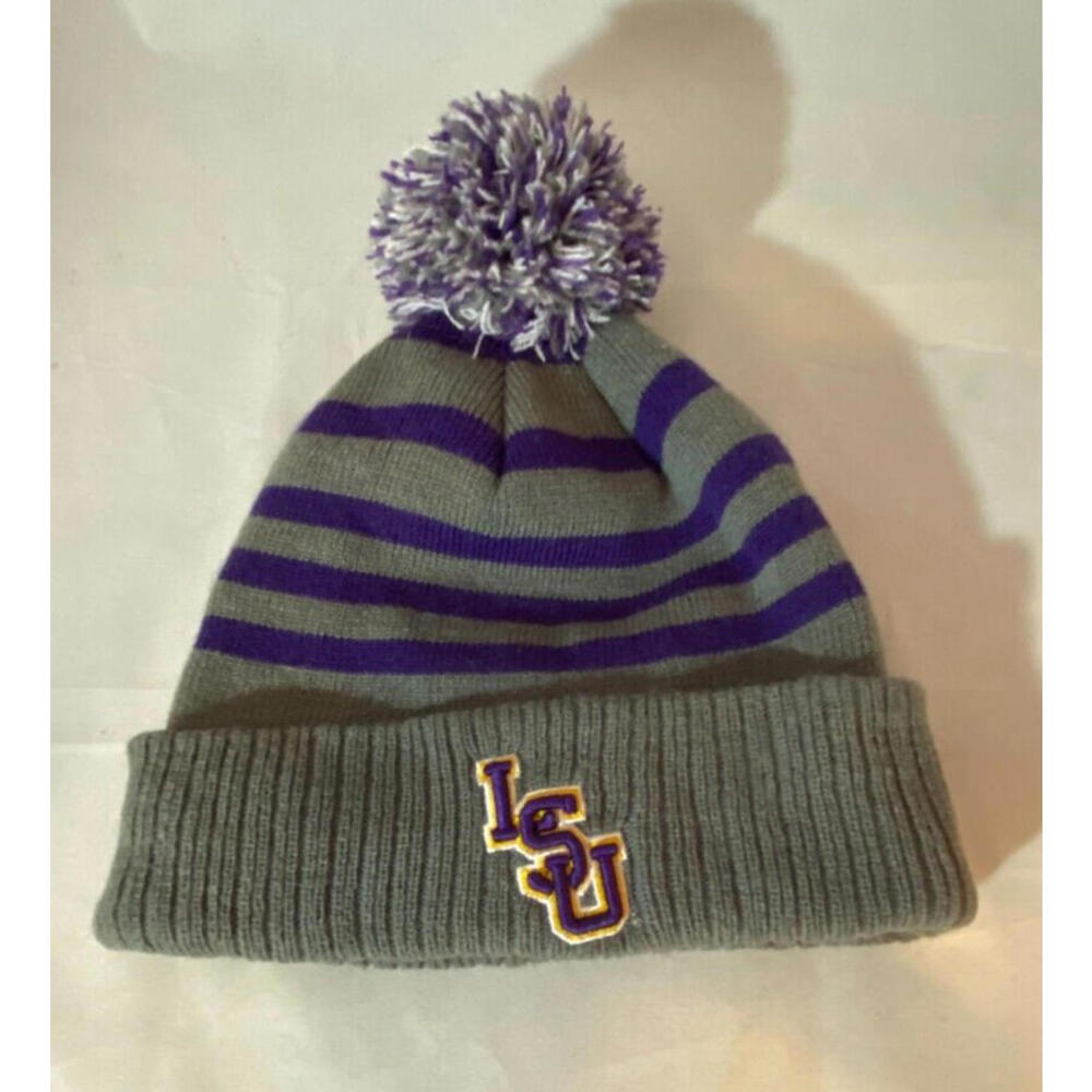 LSU Tigers Cuffed Knit Hat with Pom - SEC - NCAA - Collectible LSU Knit Hat